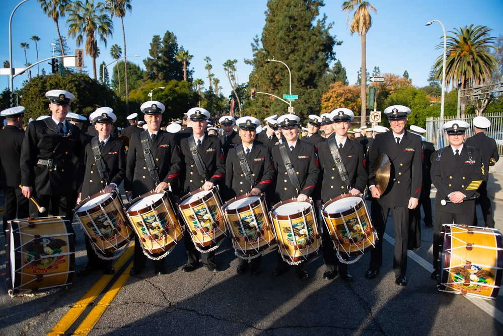 US Navy Band Performs at Rose Bowl Parade