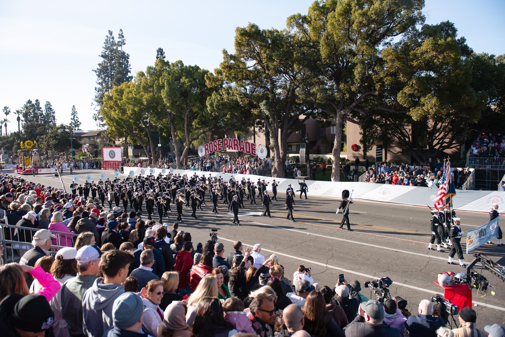 US Navy Band Performs at Rose Bowl Parade