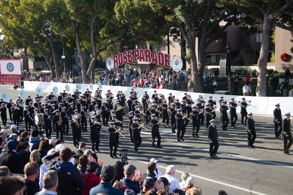 US Navy Band Performs at Rose Bowl Parade