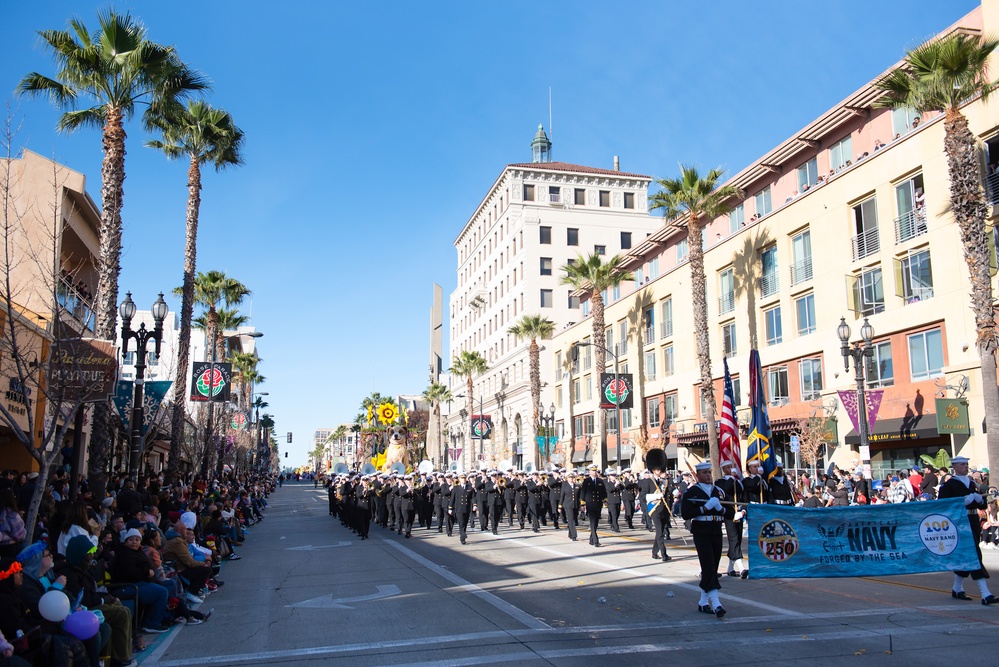 US Navy Band Performs at Rose Bowl Parade
