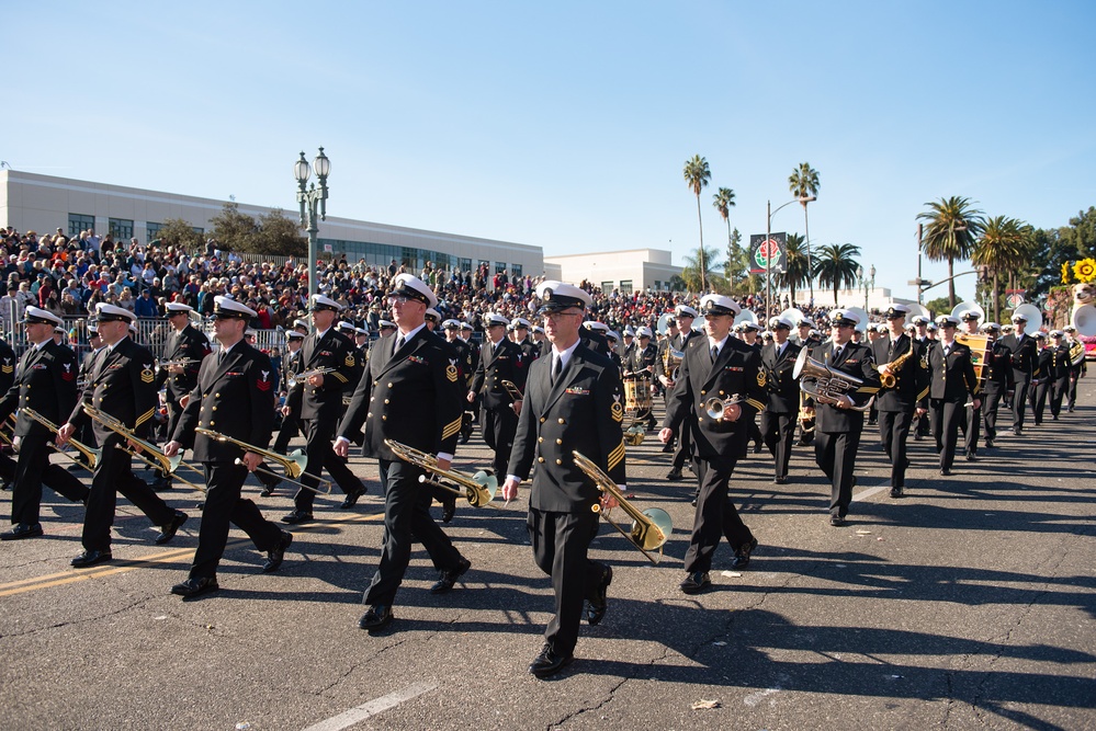 US Navy Band Performs at Rose Bowl Parade