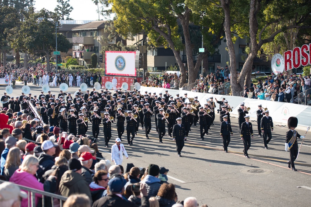 US Navy Band Performs at Rose Bowl Parade