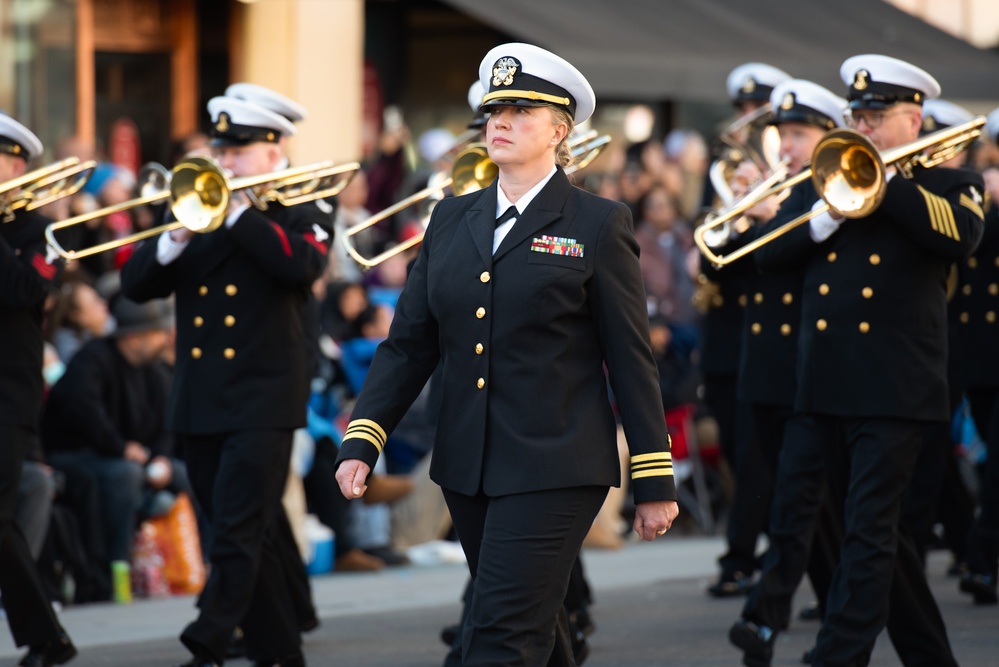 US Navy Band Performs at Rose Bowl Parade