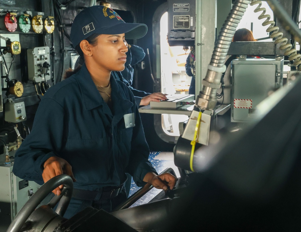 USS William P. Lawrence conducts routine operations as part of the Carl Vinson Carrier Strike Group