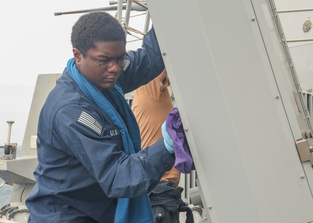 USS William P. Lawrence conducts routine operations as part of the Carl Vinson Carrier Strike Group