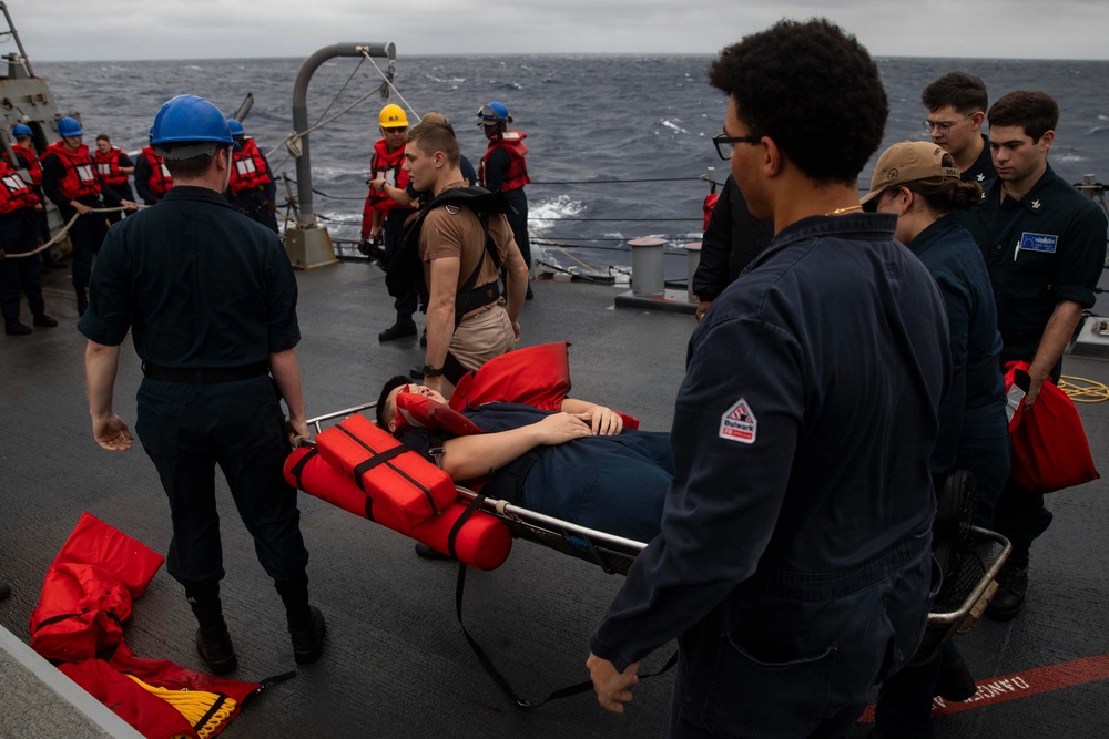 USS Higgins Conducts Man Overboard Drill