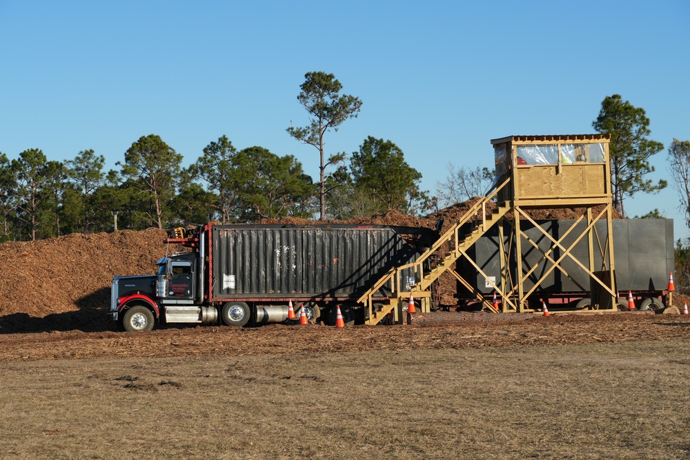 Hurricane Helene Recovery: Temporary Debris Management Site in Montgomery County, Georgia.