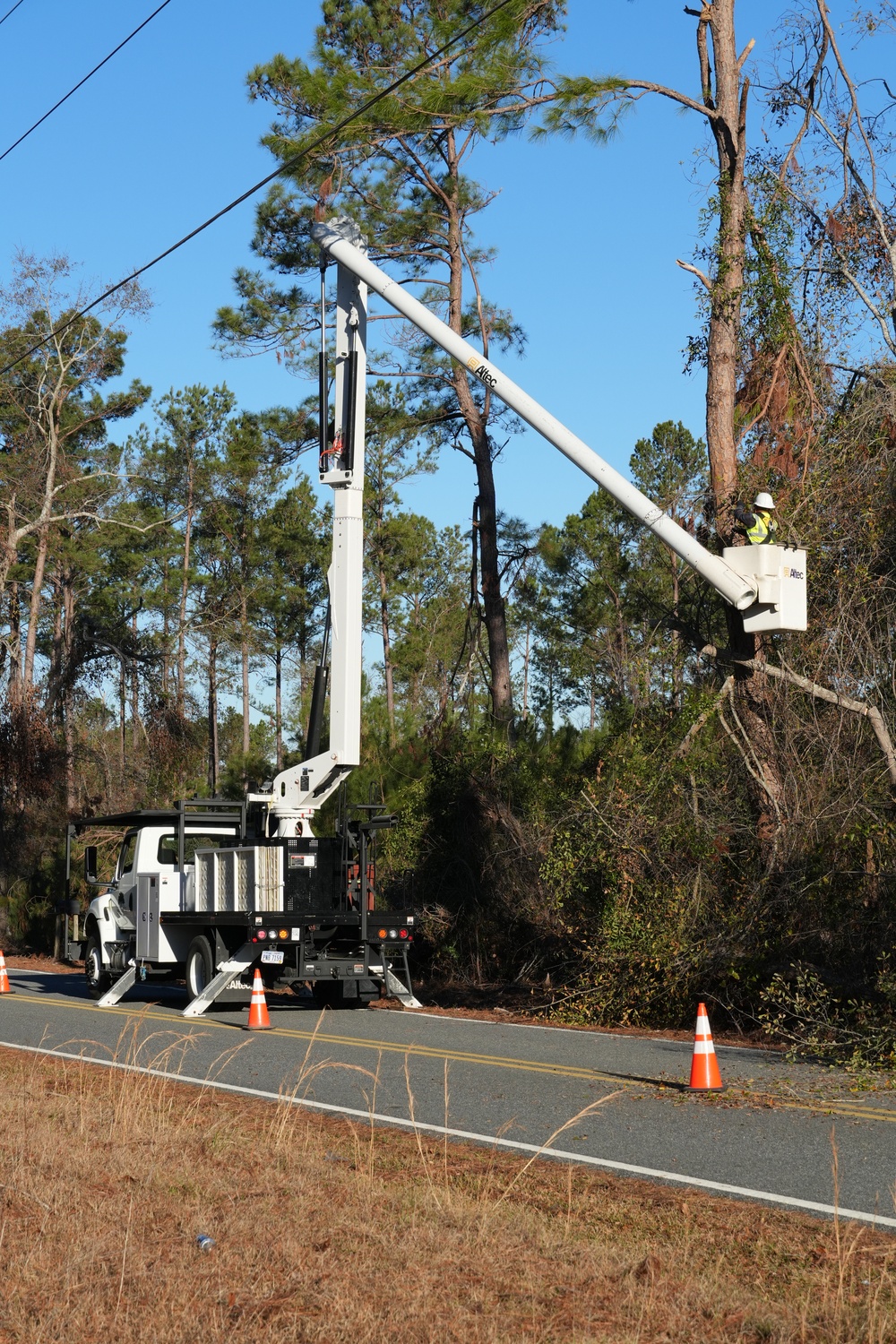 Hurricane Helene Recovery: Temporary Debris Management Site in Montgomery County, Georgia.