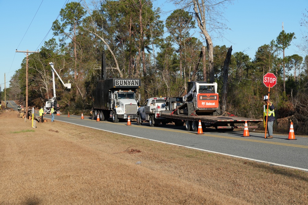 Hurricane Helene Recovery: Temporary Debris Management Site in Montgomery County, Georgia.