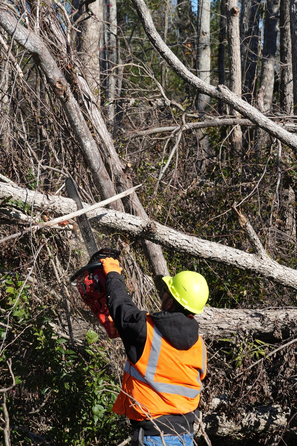 Hurricane Helene Recovery: Temporary Debris Management Site in Candler County, Georgia.