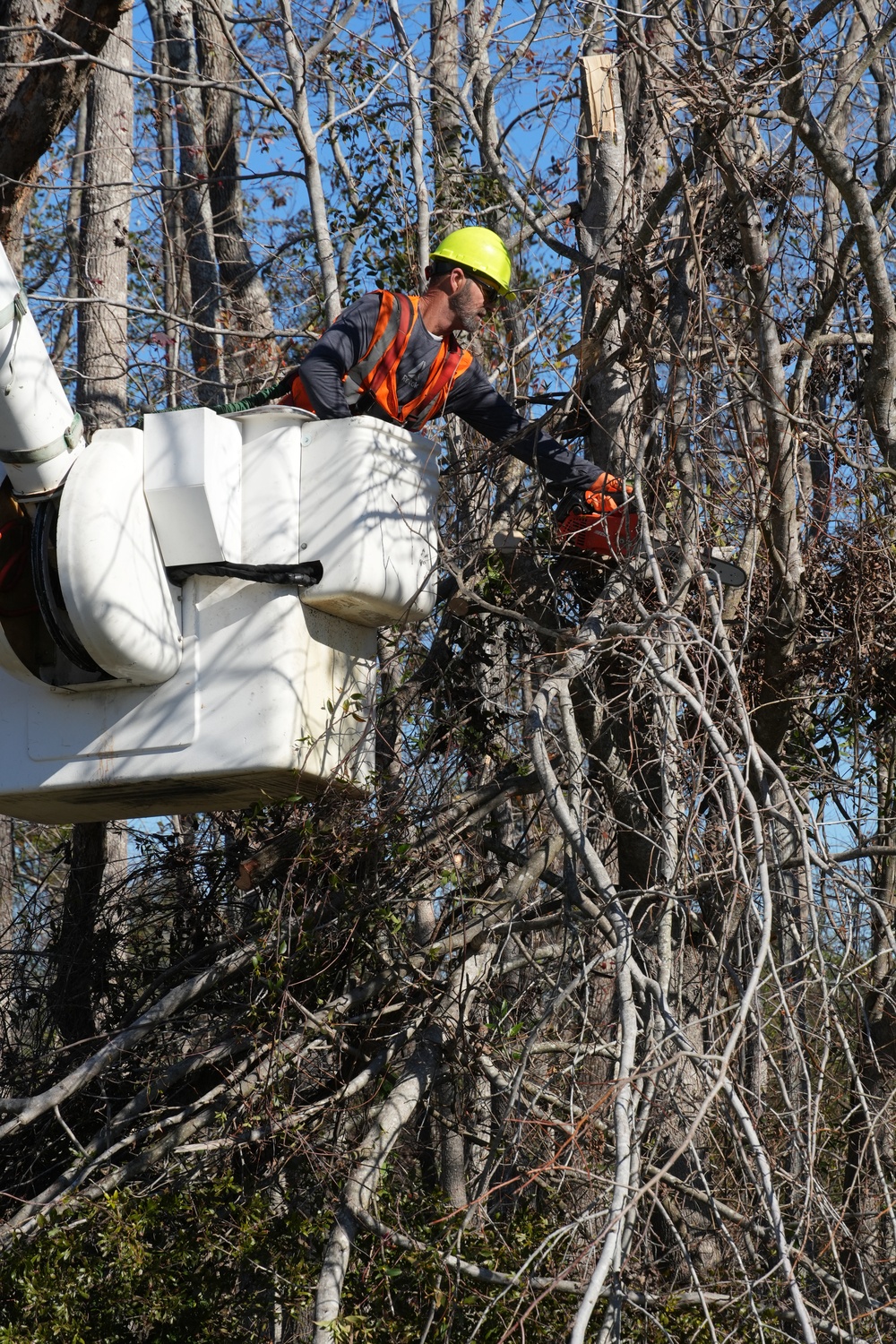 Hurricane Helene Recovery: Temporary Debris Management Site in Candler County, Georgia.
