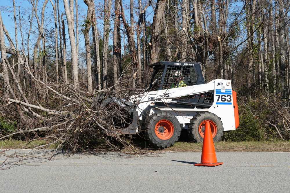 Hurricane Helene Recovery: Temporary Debris Management Site in Candler County, Georgia.