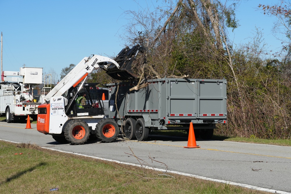 Hurricane Helene Recovery: Temporary Debris Management Site in Candler County, Georgia.
