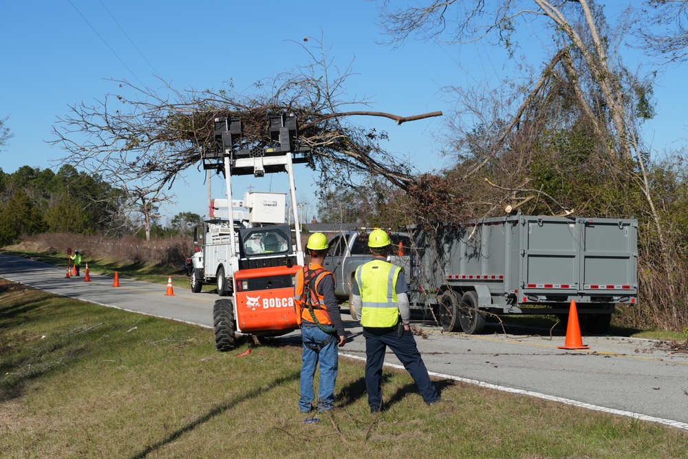 Hurricane Helene Recovery: Temporary Debris Management Site in Candler County, Georgia.