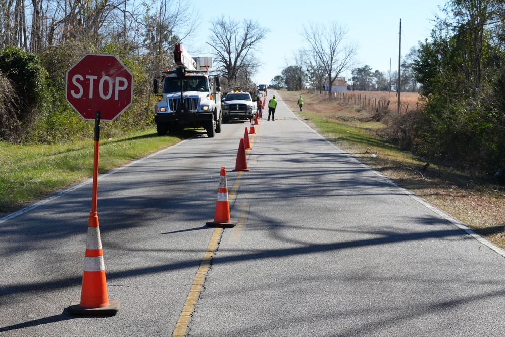 Hurricane Helene Recovery: Temporary Debris Management Site in Candler County, Georgia.