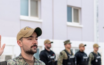 MA2 Kieren Hudelson Reenlistment Ceremony at NSA Souda Bay