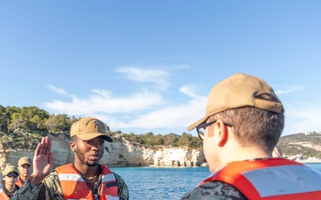 BM2 Jermaine Myers Reenlistment Ceremony at NSA Souda Bay