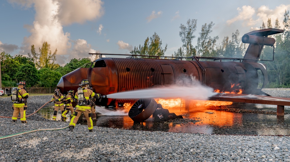 Miami-Dade Firefighters Sharpen Aircraft Firefighting Skills During Training at Homestead Air Reserve Base