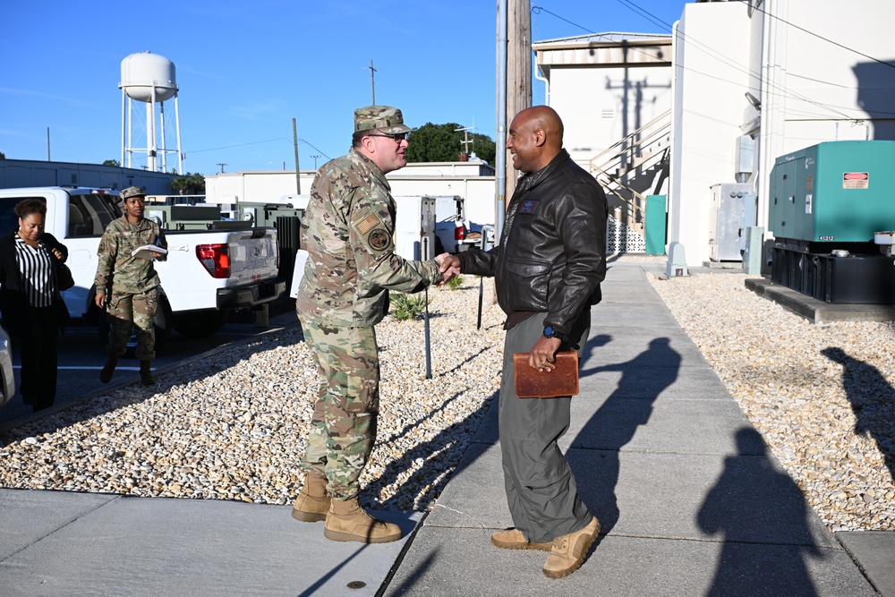 ACC Public Affairs leadership visit 350th Spectrum Warfare Wing