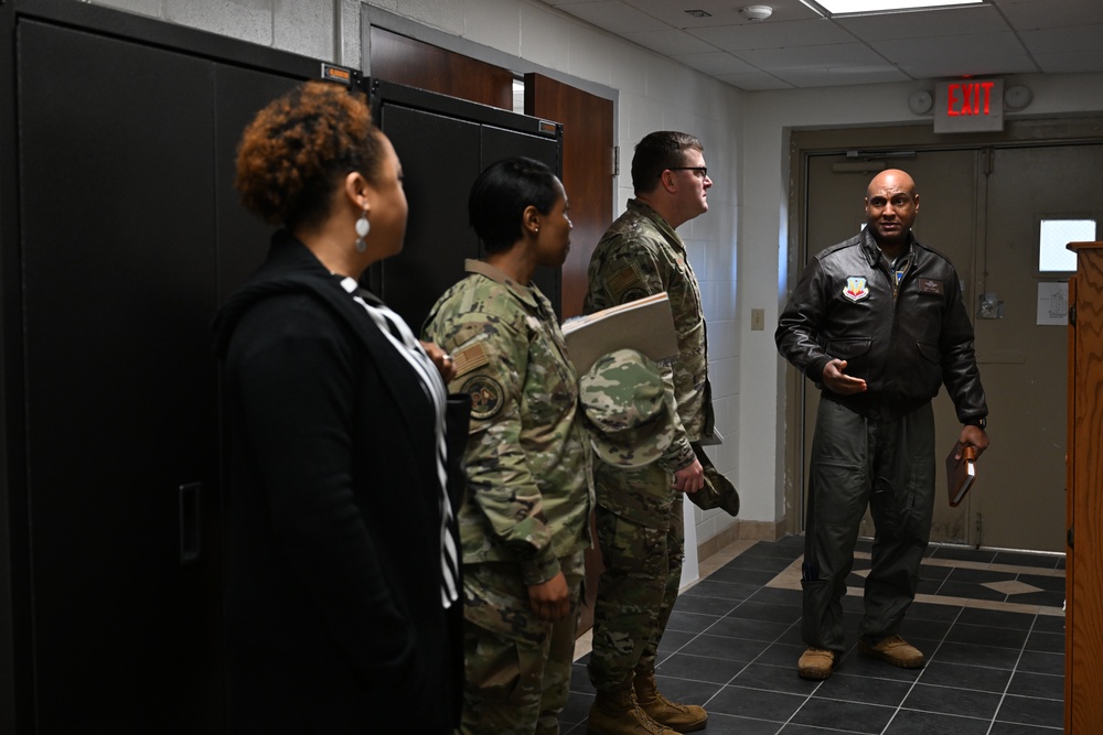 ACC Public Affairs leadership visit 350th Spectrum Warfare Wing