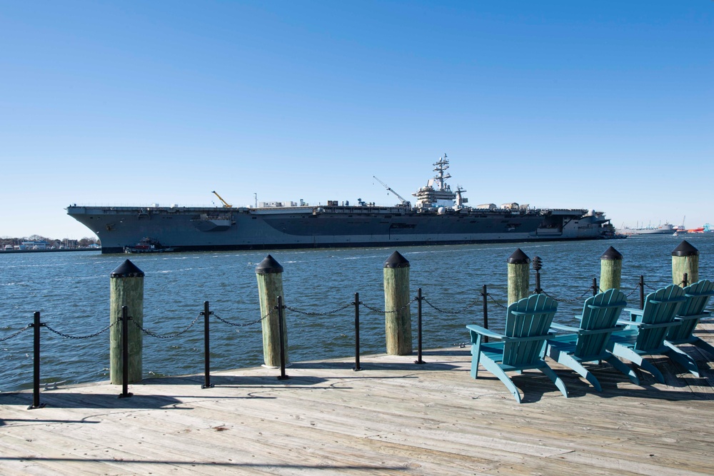 Ike Conducts a Pier Shift From Naval Station Norfolk to Norfolk Naval Shipyard