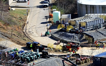 Contractors prepare Bee Tree Reservoir for winter storms with shelter installations