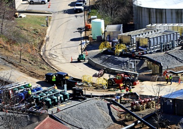 Contractors prepare Bee Tree Reservoir for winter storms with shelter installations