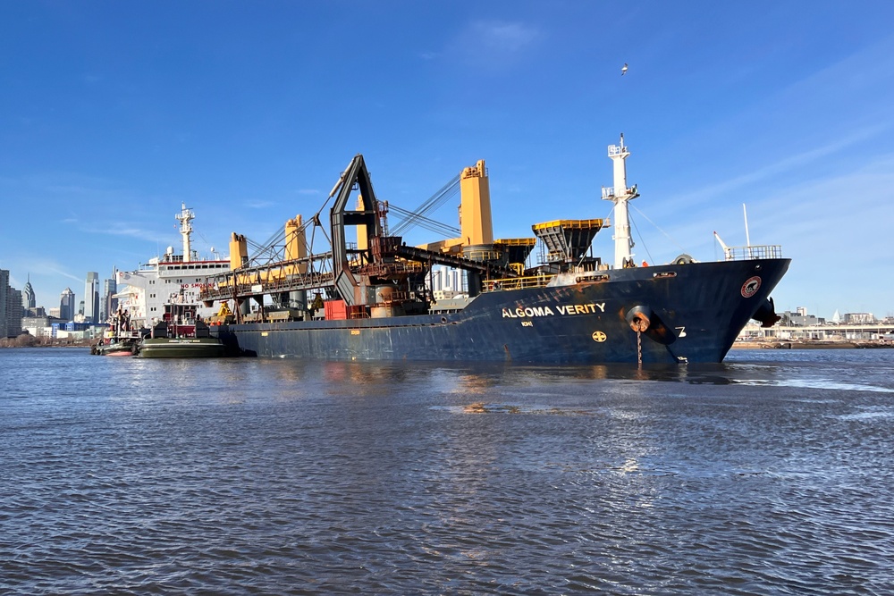 Coast Guard, partners respond to aground cargo ship in Philadelphia