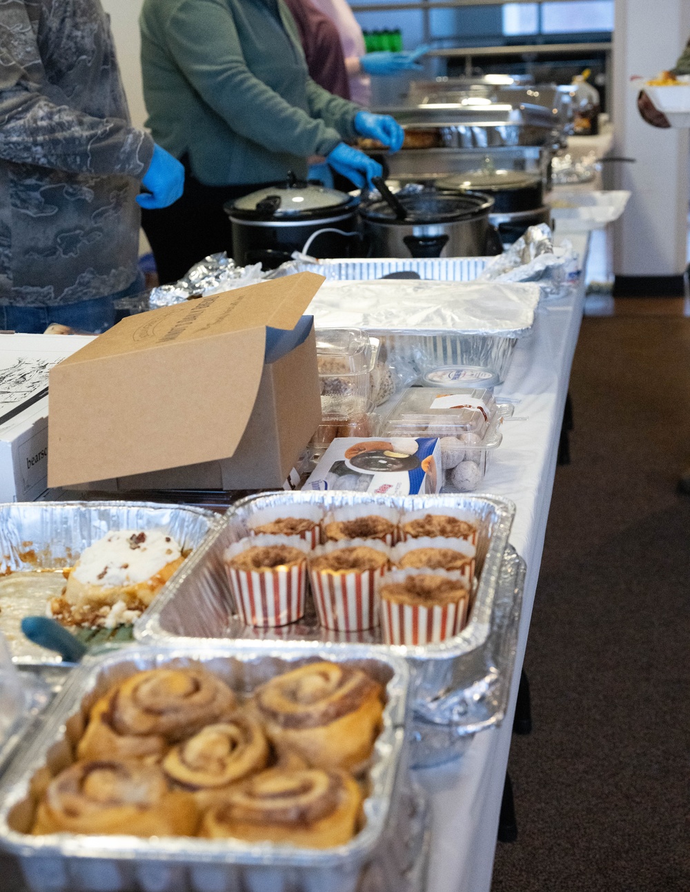 Team Minot Chapel team hosts dorm dinner for Airmen