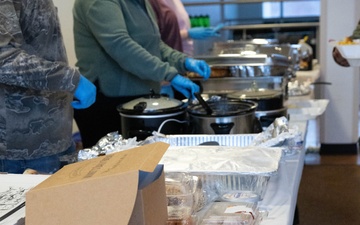 Team Minot Chapel team hosts dorm dinner for Airmen