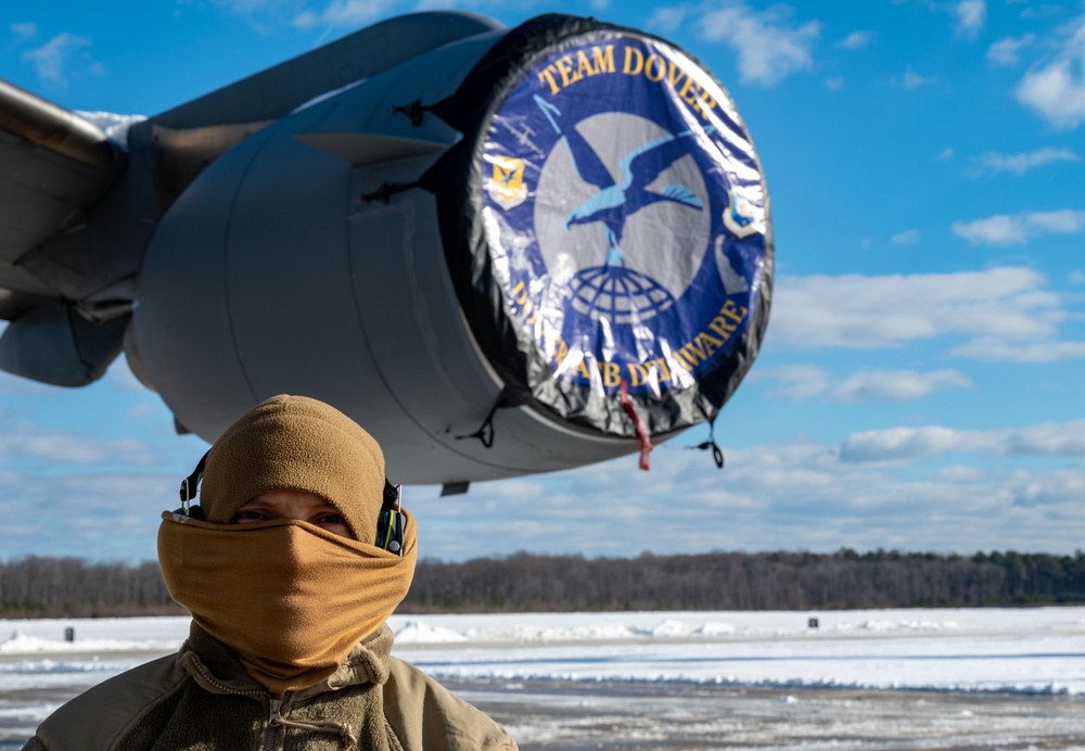 Team Dover conducts snow removal after Winter Storm Blair