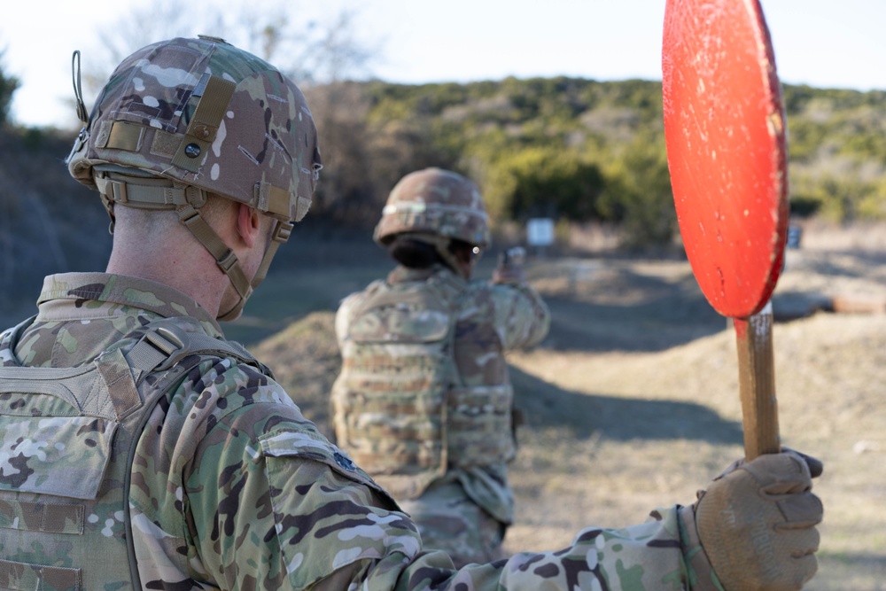 13th Armored Corps Sustainment Command Soldiers conduct an M17 Range