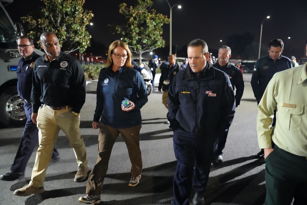 FEMA Administrator Receives Briefing from Local Officials on Eaton Fire