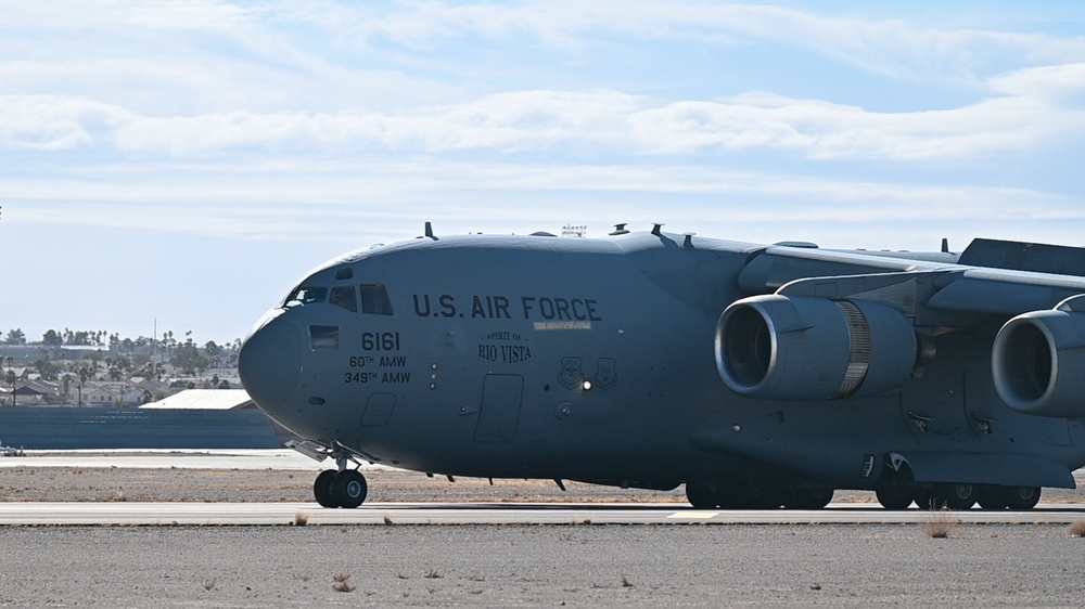 Take offs and landings at Nellis AFB - Jan 2025