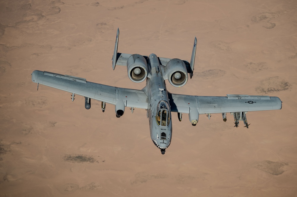 A-10 Thunderbolt II aircraft conduct “show of presence” mission over USCENTCOM AOR