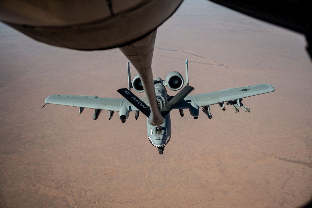 A-10 Thunderbolt II aircraft conduct “show of presence” mission over USCENTCOM AOR