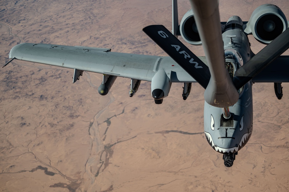 A-10 Thunderbolt II aircraft conduct “show of presence” mission over USCENTCOM AOR