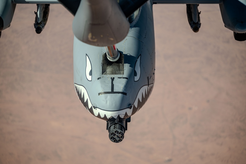 A-10 Thunderbolt II aircraft conduct “show of presence” mission over USCENTCOM AOR