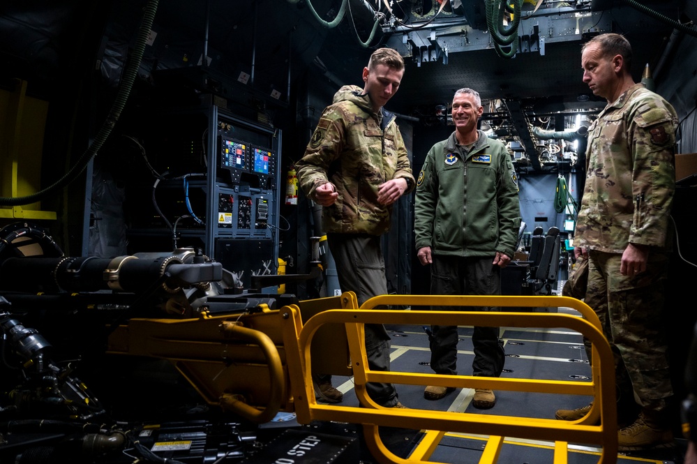 Maj. Gen. Gregory Kreuder the Commander, Nineteenth Air Force, toured the 58th Special Operation Wing “Monster Garage” aircraft Maintenace training facility