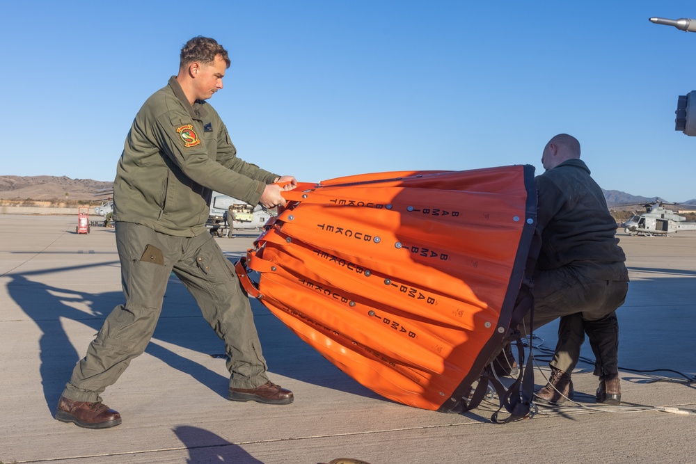 USMC Helicopters Prepare to Provide Firefighting Support