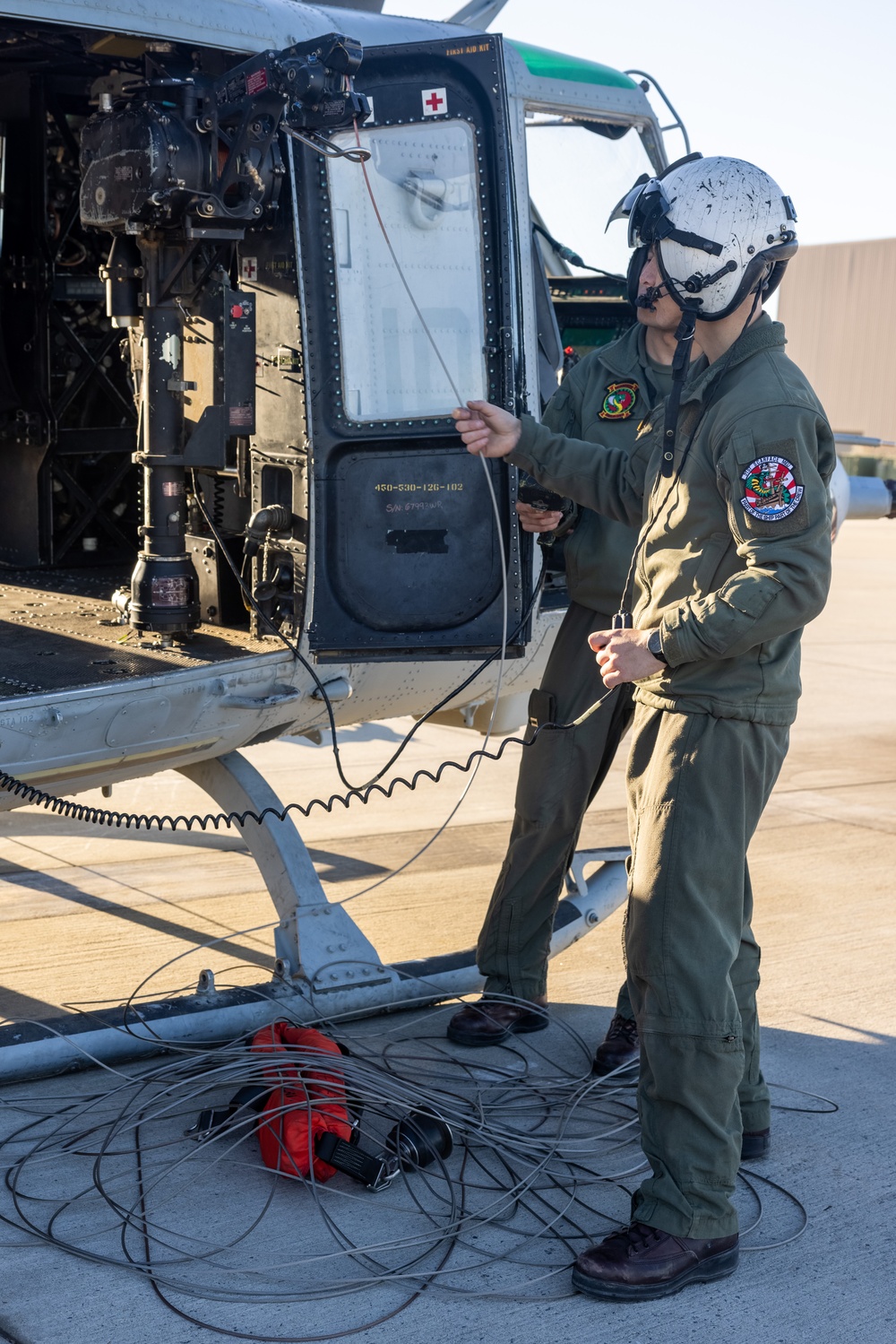 USMC Helicopters Prepare to Provide Firefighting Support