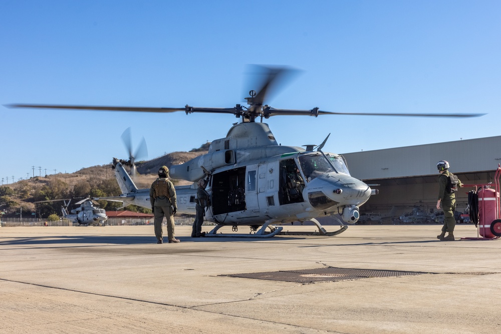 USMC Helicopters Prepare to Provide Firefighting Support