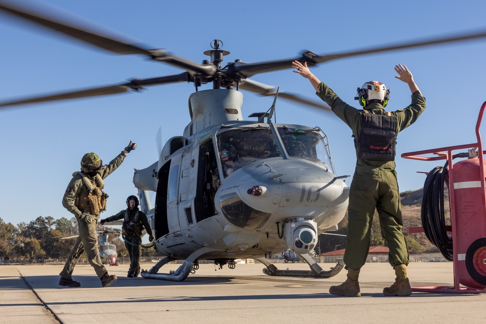 USMC Helicopters Prepare to Provide Firefighting Support