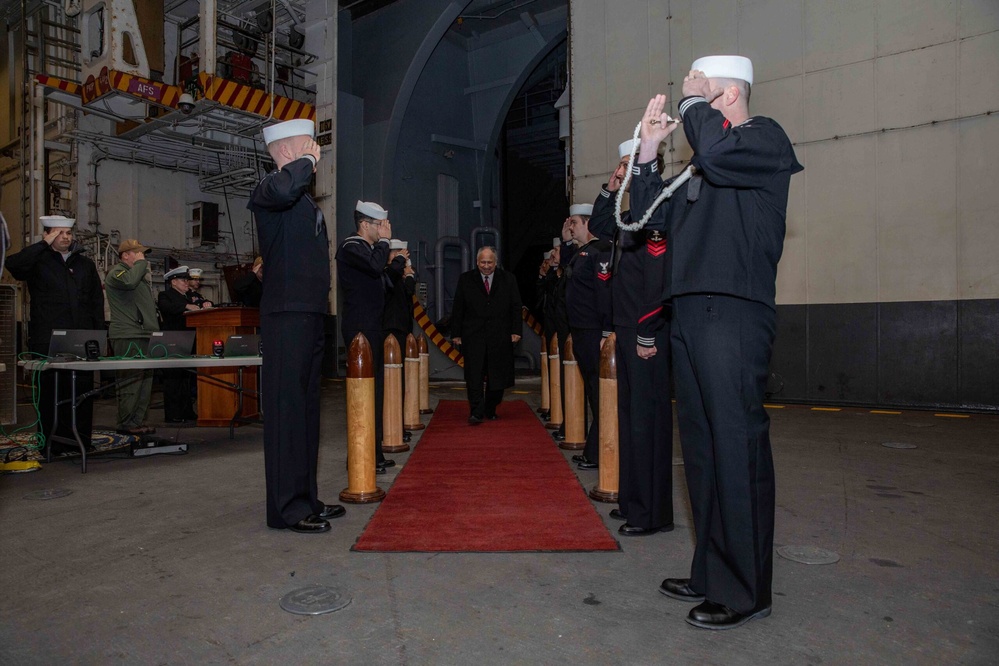 SECRETARY OF THE NAVY VISITS USS GEORGE H. W. BUSH