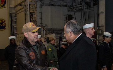 SECRETARY OF THE NAVY VISITS USS GEORGE H. W. BUSH