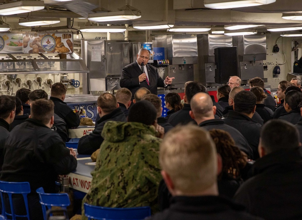 SECRETARY OF THE NAVY VISITS USS GEORGE H. W. BUSH