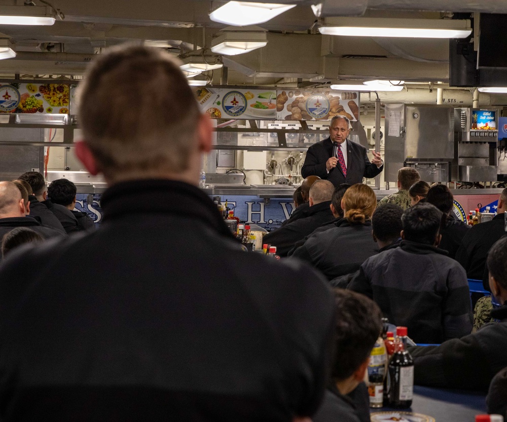 Secretary of the Navy visits USS George H.W. Bush (CVN 77)