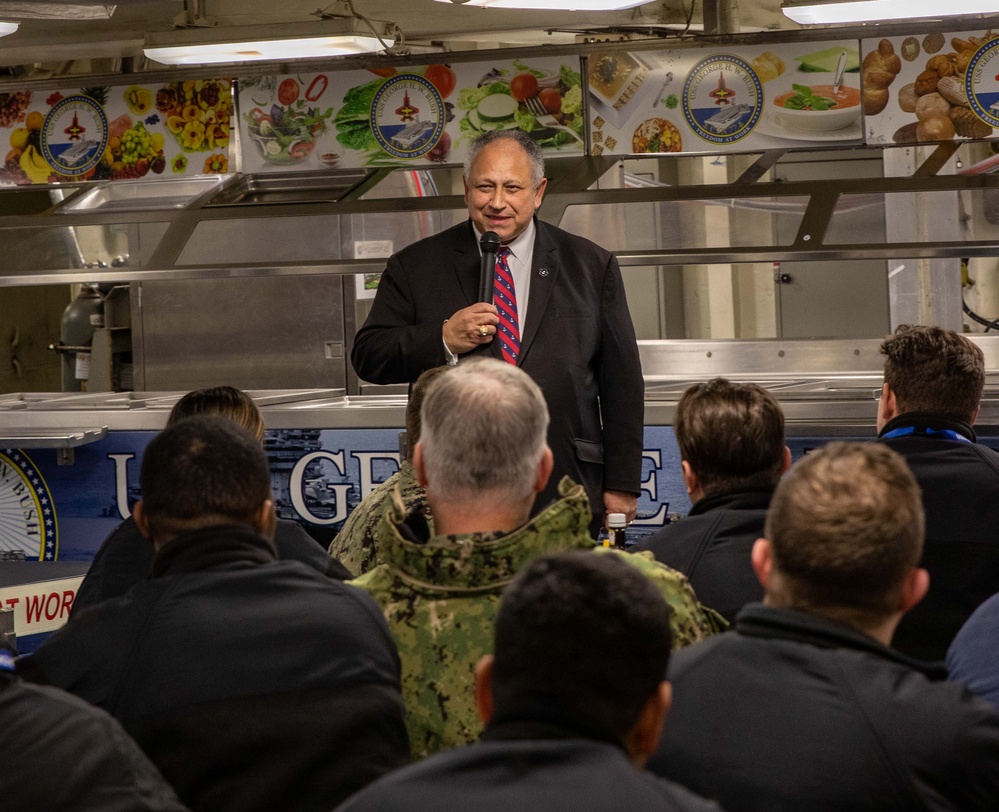 Secretary of the Navy visits USS George H.W. Bush (CVN 77)