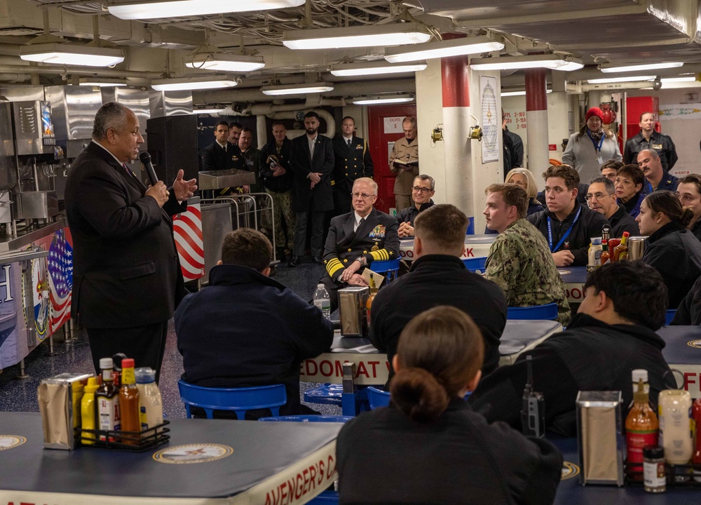 Secretary of the Navy visits USS George H.W. Bush (CVN 77)