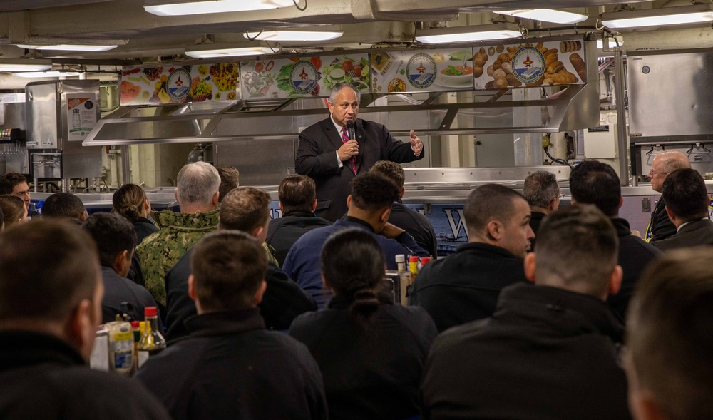 Secretary of the Navy visits USS George H.W. Bush (CVN 77)